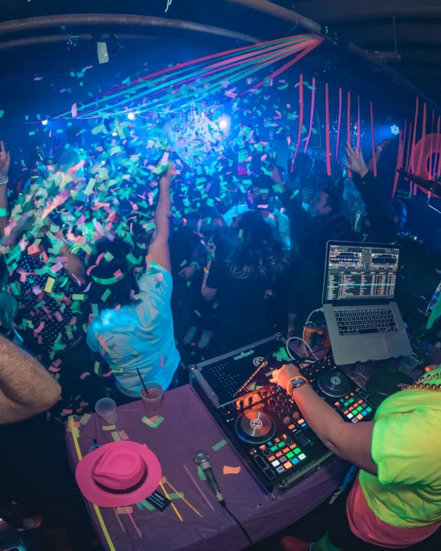 Nonsense: GLOW Indie Dance Party - February 2018! We danced! We glowed! We got ridiculous! Nonsense is the 3rd Friday of every month at The Basement. Kimber is the DJ. Photo by Oh Snap.