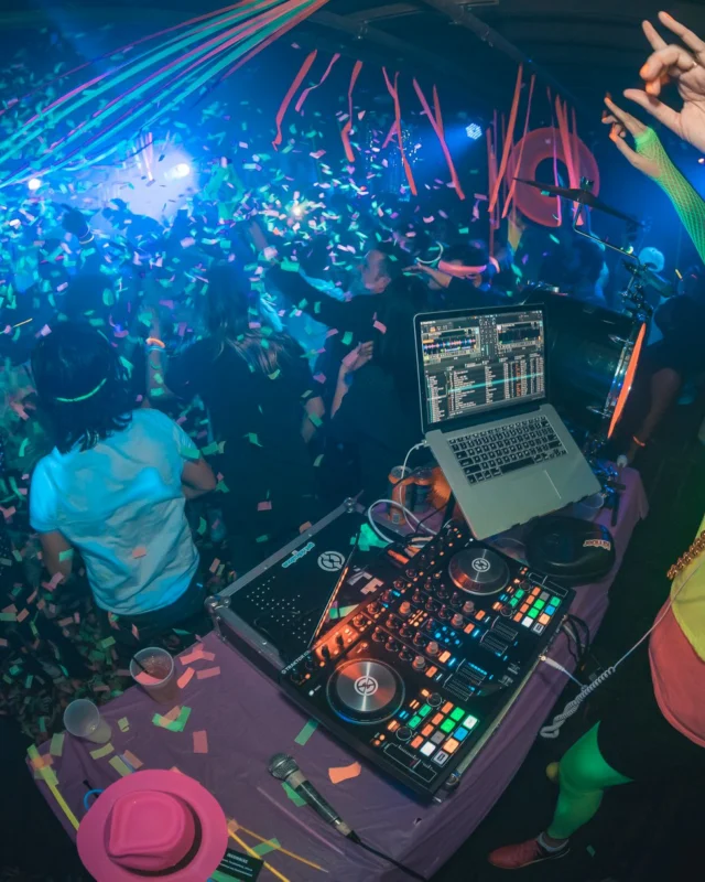 Nonsense: GLOW Indie Dance Party - February 2018! We danced! We glowed! We got ridiculous! Nonsense is the 3rd Friday of every month at The Basement. Kimber is the DJ. Photo by Oh Snap.