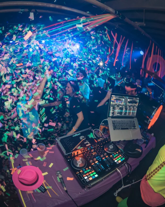 Nonsense: GLOW Indie Dance Party - February 2018! We danced! We glowed! We got ridiculous! Nonsense is the 3rd Friday of every month at The Basement. Kimber is the DJ. Photo by Oh Snap.