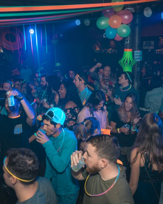 Nonsense: GLOW Indie Dance Party - February 2018! We danced! We glowed! We got ridiculous! Nonsense is the 3rd Friday of every month at The Basement. Kimber is the DJ. Photo by Oh Snap.