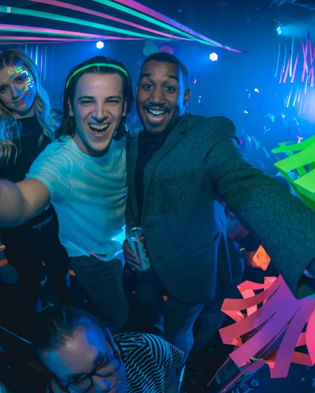 Nonsense: GLOW Indie Dance Party - February 2018! We danced! We glowed! We got ridiculous! Nonsense is the 3rd Friday of every month at The Basement. Kimber is the DJ. Photo by Oh Snap.