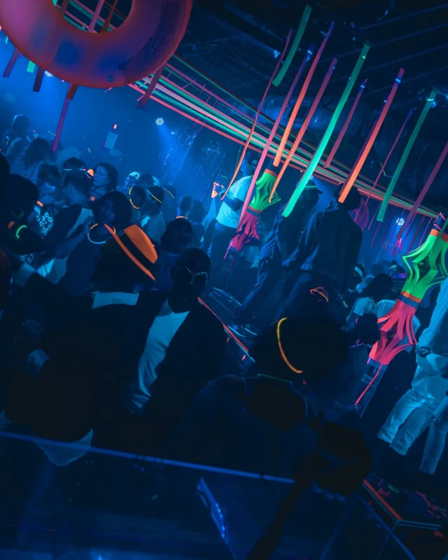 Nonsense: GLOW Indie Dance Party - February 2018! We danced! We glowed! We got ridiculous! Nonsense is the 3rd Friday of every month at The Basement. Kimber is the DJ. Photo by Oh Snap.