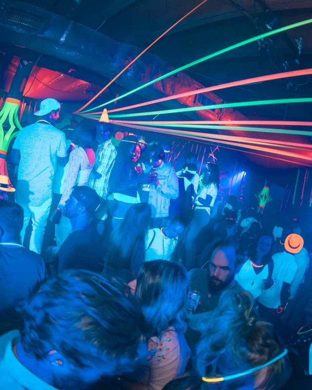 Nonsense: GLOW Indie Dance Party - February 2018! We danced! We glowed! We got ridiculous! Nonsense is the 3rd Friday of every month at The Basement. Kimber is the DJ. Photo by Oh Snap.