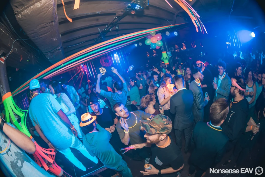 Nonsense: GLOW Indie Dance Party - February 2018! We danced! We glowed! We got ridiculous! Nonsense is the 3rd Friday of every month at The Basement. Kimber is the DJ. Photo by Oh Snap.