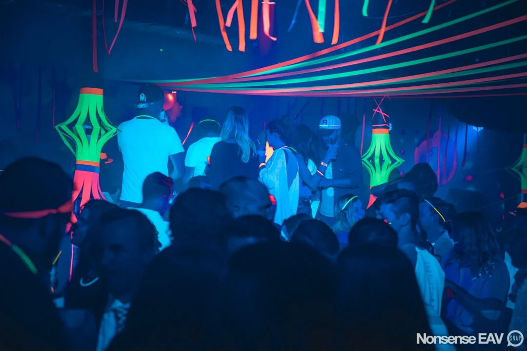 Nonsense: GLOW Indie Dance Party - February 2018! We danced! We glowed! We got ridiculous! Nonsense is the 3rd Friday of every month at The Basement. Kimber is the DJ. Photo by Oh Snap.