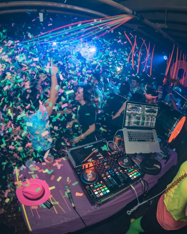 Nonsense: GLOW Indie Dance Party - February 2018! We danced! We glowed! We got ridiculous! Nonsense is the 3rd Friday of every month at The Basement. Kimber is the DJ. Photo by Oh Snap.