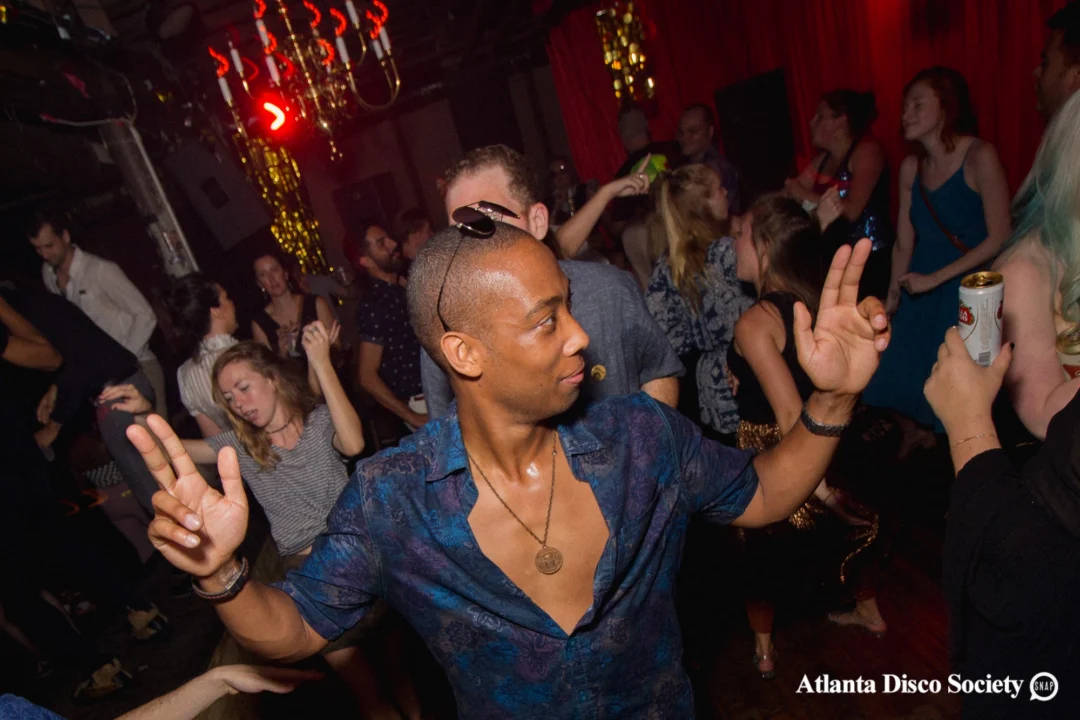 ATLANTA DISCO SOCIETY - May 26, 2018. The Basement. We danced under the chandelier and on the light up floor for the first time. Kimber was the DJ. Grace Kelly/Oh Snap was the photographer.