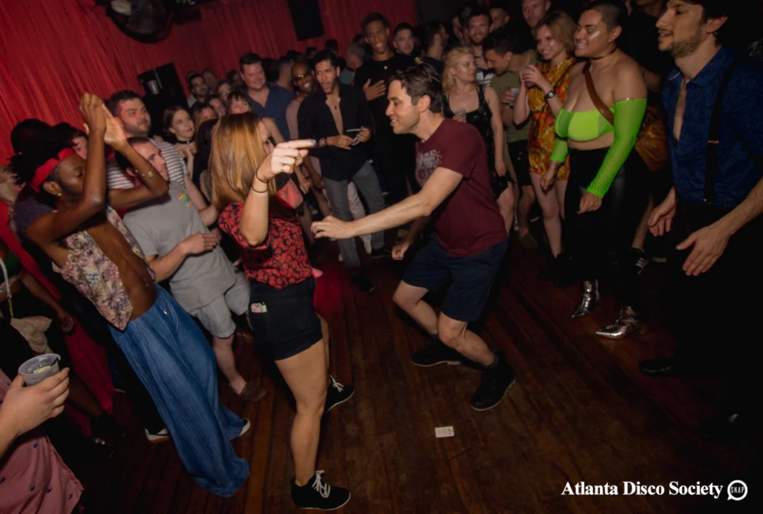 ATLANTA DISCO SOCIETY - May 26, 2018. The Basement. We danced under the chandelier and on the light up floor for the first time. Kimber was the DJ. Grace Kelly/Oh Snap was the photographer.
