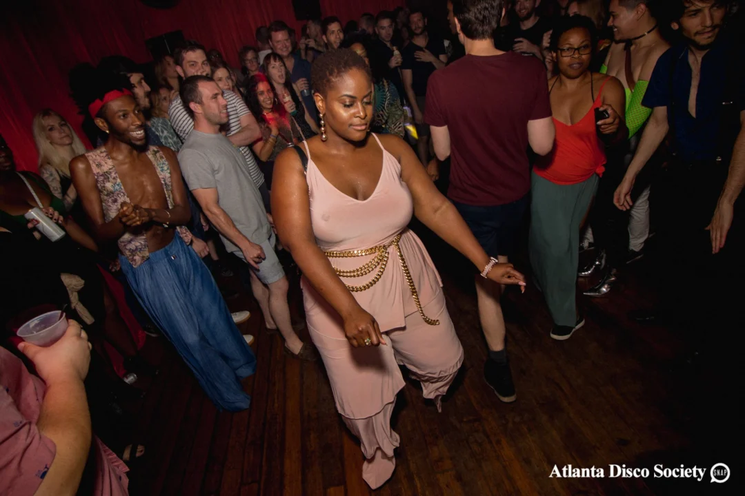 ATLANTA DISCO SOCIETY - May 26, 2018. The Basement. We danced under the chandelier and on the light up floor for the first time. Kimber was the DJ. Grace Kelly/Oh Snap was the photographer.
