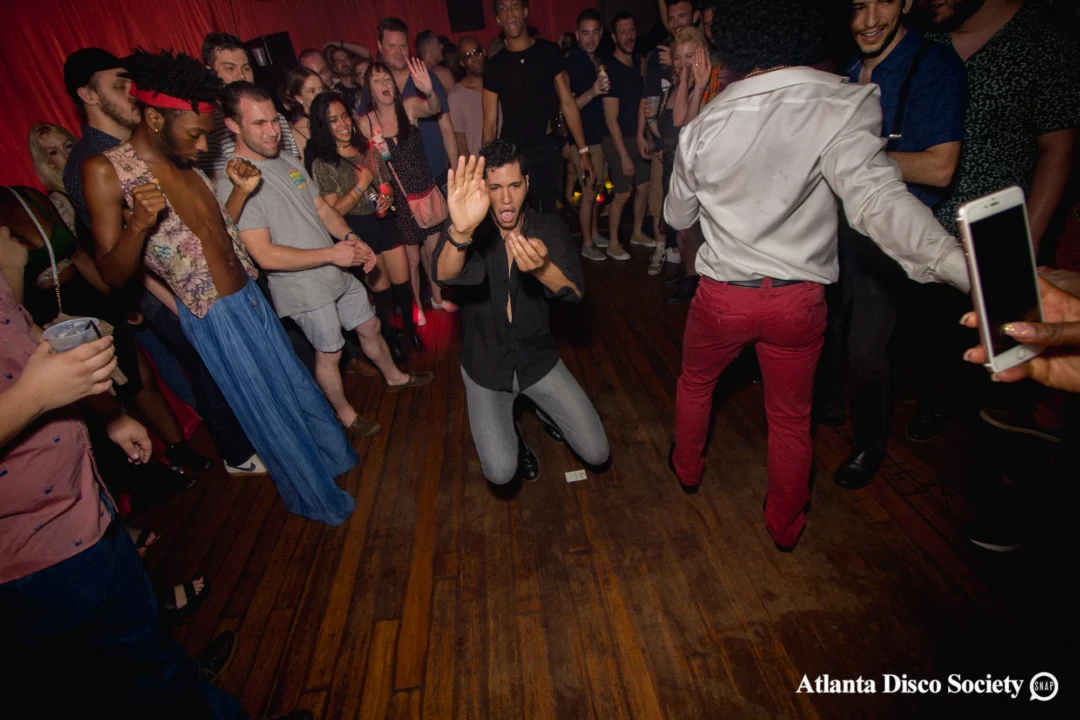 ATLANTA DISCO SOCIETY - May 26, 2018. The Basement. We danced under the chandelier and on the light up floor for the first time. Kimber was the DJ. Grace Kelly/Oh Snap was the photographer.
