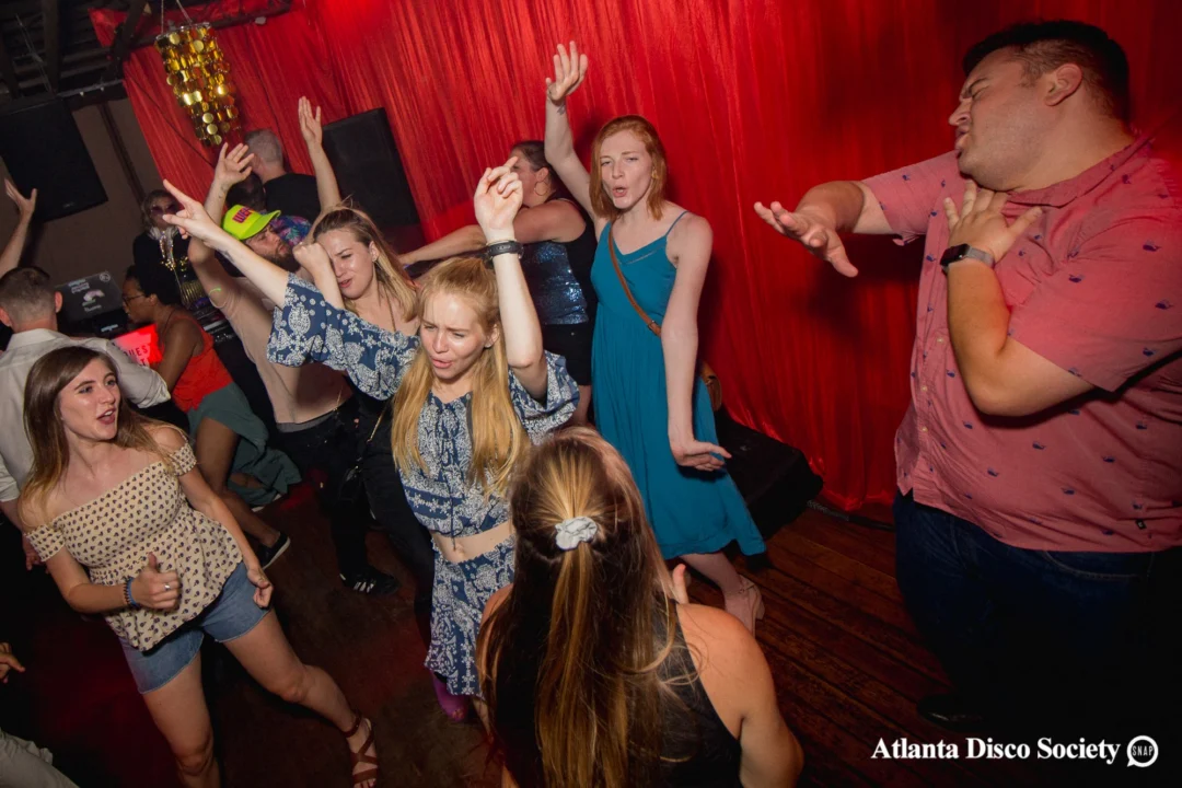 ATLANTA DISCO SOCIETY - May 26, 2018. The Basement. We danced under the chandelier and on the light up floor for the first time. Kimber was the DJ. Grace Kelly/Oh Snap was the photographer.