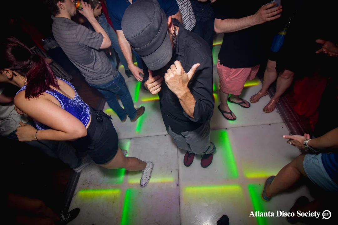 ATLANTA DISCO SOCIETY - May 26, 2018. The Basement. We danced under the chandelier and on the light up floor for the first time. Kimber was the DJ. Grace Kelly/Oh Snap was the photographer.