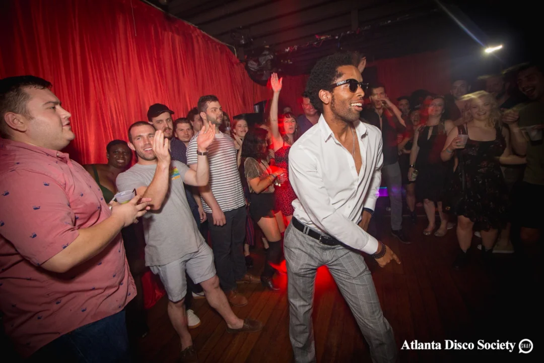 ATLANTA DISCO SOCIETY - May 26, 2018. The Basement. We danced under the chandelier and on the light up floor for the first time. Kimber was the DJ. Grace Kelly/Oh Snap was the photographer.