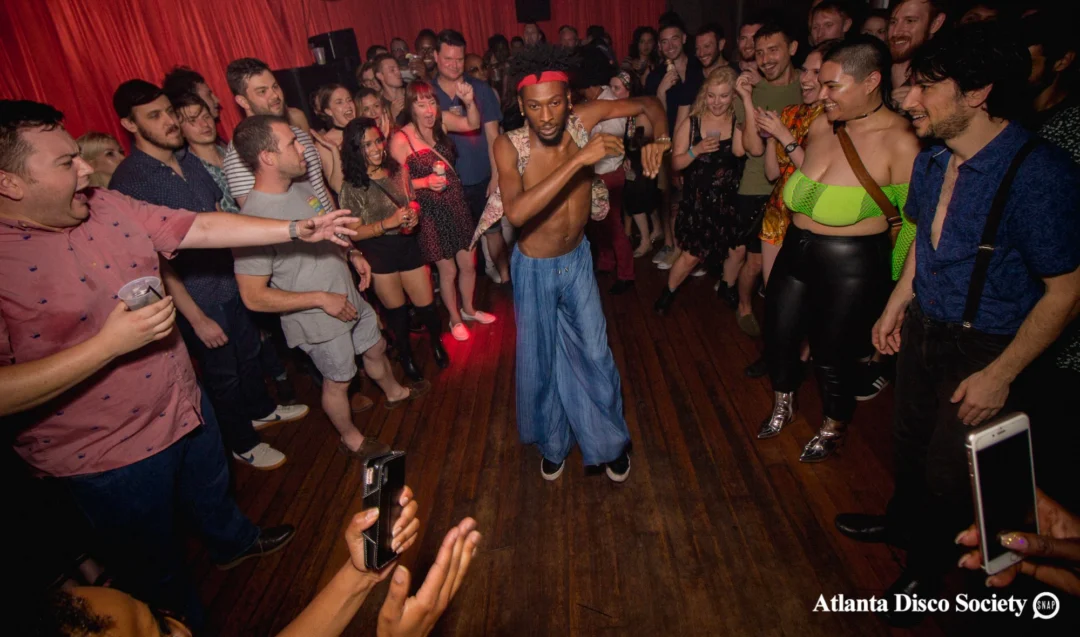 ATLANTA DISCO SOCIETY - May 26, 2018. The Basement. We danced under the chandelier and on the light up floor for the first time. Kimber was the DJ. Grace Kelly/Oh Snap was the photographer.