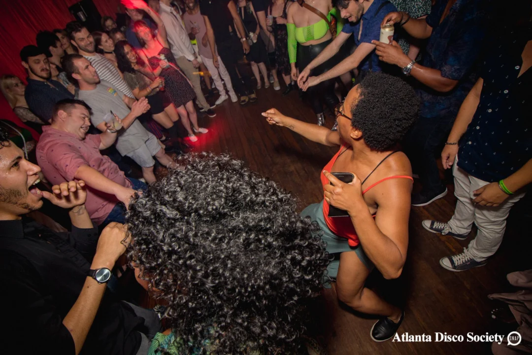ATLANTA DISCO SOCIETY - May 26, 2018. The Basement. We danced under the chandelier and on the light up floor for the first time. Kimber was the DJ. Grace Kelly/Oh Snap was the photographer.