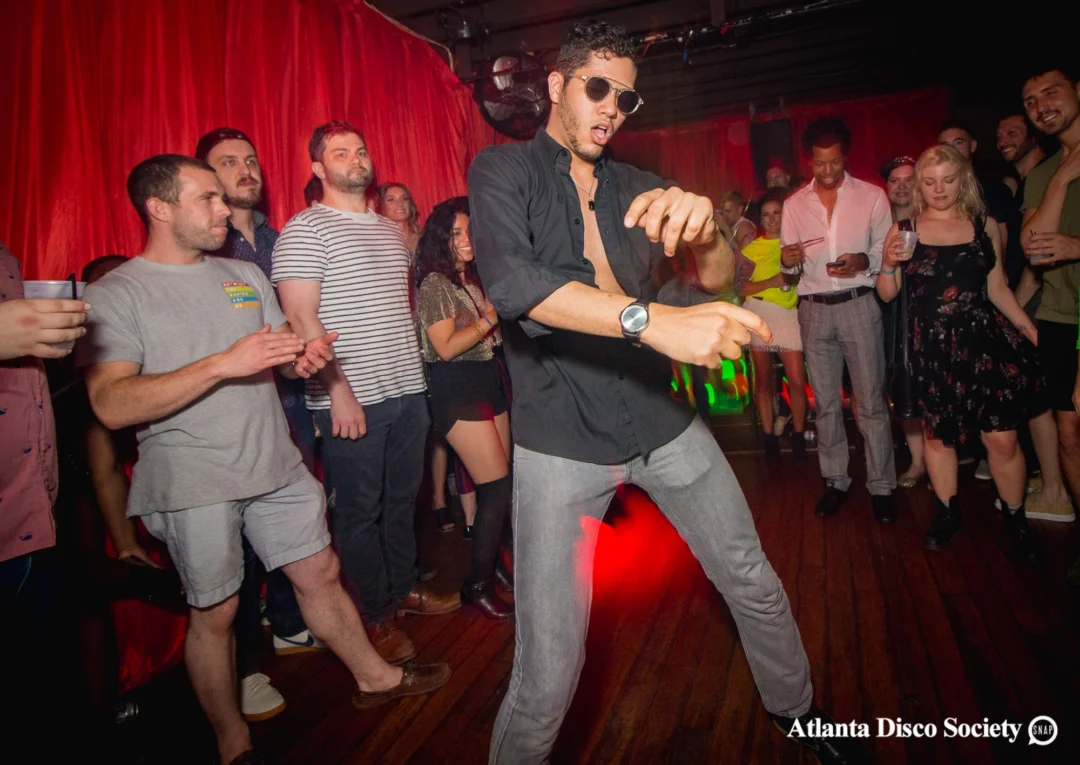 ATLANTA DISCO SOCIETY - May 26, 2018. The Basement. We danced under the chandelier and on the light up floor for the first time. Kimber was the DJ. Grace Kelly/Oh Snap was the photographer.