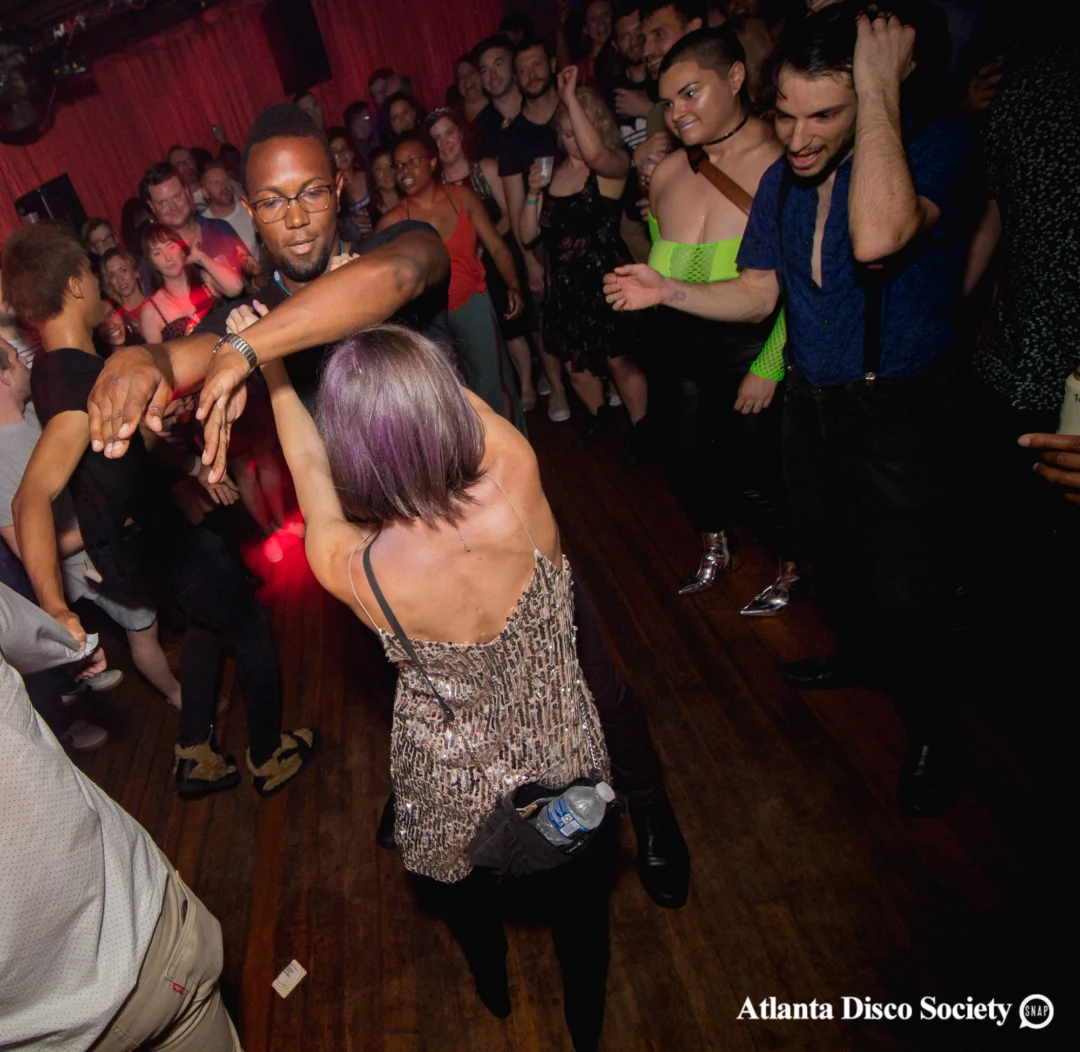ATLANTA DISCO SOCIETY - May 26, 2018. The Basement. We danced under the chandelier and on the light up floor for the first time. Kimber was the DJ. Grace Kelly/Oh Snap was the photographer.