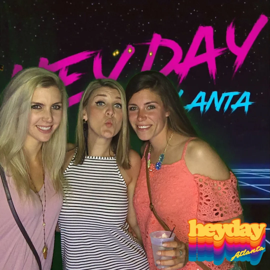 HEYDAY - Atlanta's 80s Experience! May 2018 at The Basement, Kimber is the DJ. Photobooth by Ballroom Blitz Events.