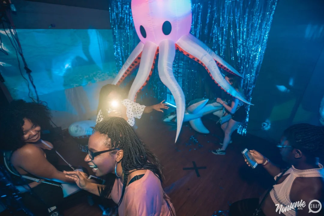 NONSENSE Under The Sea DANCE PARTY - JUNE 2018 at The Basement in East Atlanta. Kimber was the DJ. Photo by Fabeaux/Oh Snap.