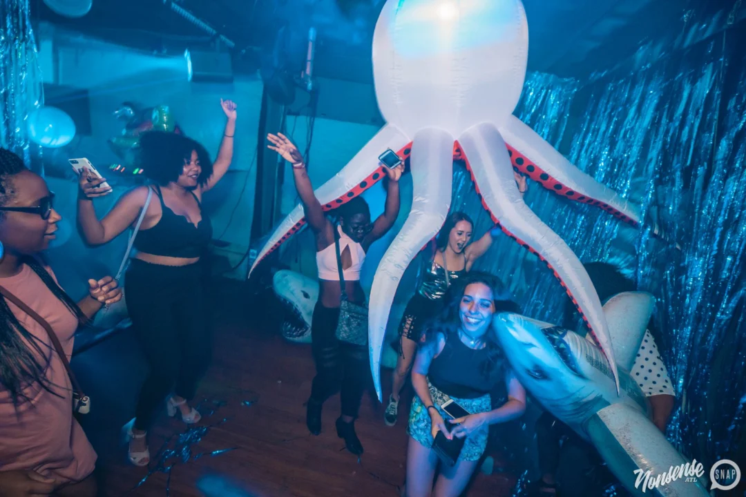 NONSENSE Under The Sea DANCE PARTY - JUNE 2018 at The Basement in East Atlanta. Kimber was the DJ. Photo by Fabeaux/Oh Snap.
