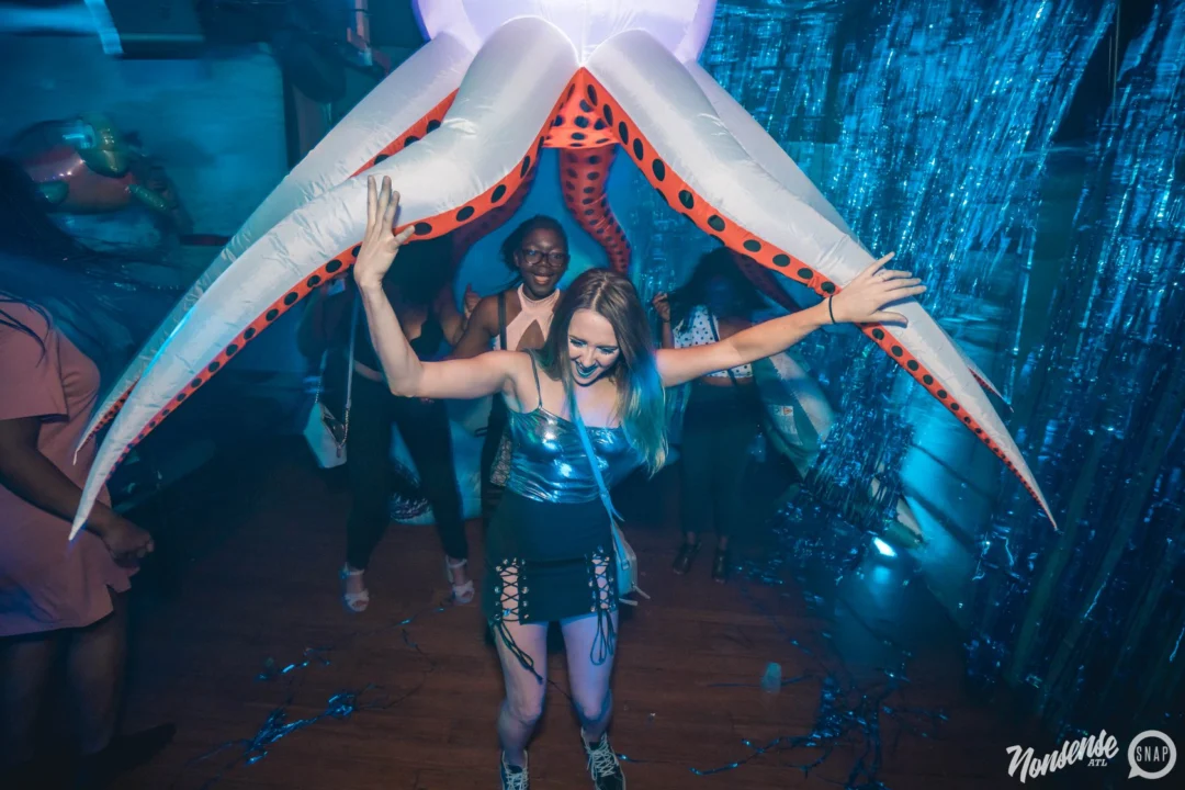 NONSENSE Under The Sea DANCE PARTY - JUNE 2018 at The Basement in East Atlanta. Kimber was the DJ. Photo by Fabeaux/Oh Snap.