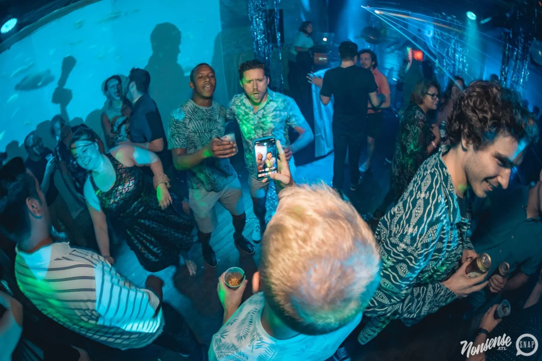 NONSENSE Under The Sea DANCE PARTY - JUNE 2018 at The Basement in East Atlanta. Kimber was the DJ. Photo by Fabeaux/Oh Snap.