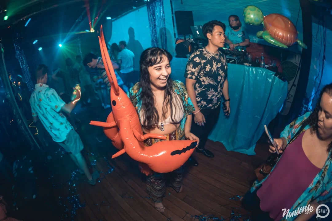 NONSENSE Under The Sea DANCE PARTY - JUNE 2018 at The Basement in East Atlanta. Kimber was the DJ. Photo by Fabeaux/Oh Snap.