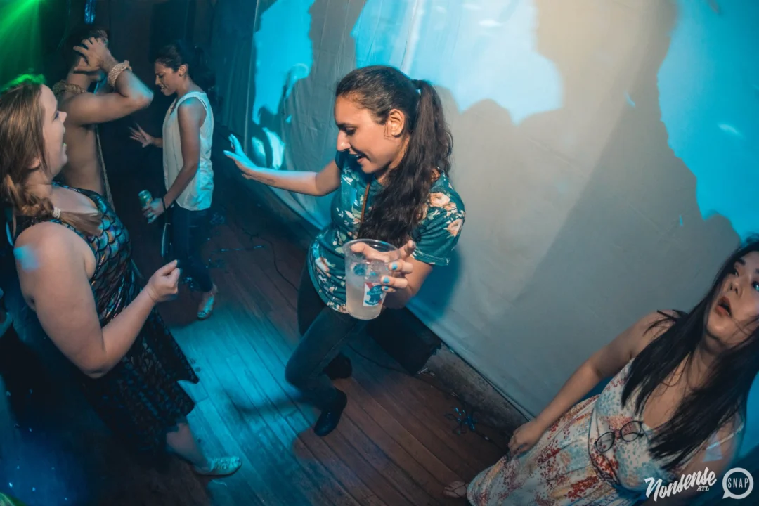 NONSENSE Under The Sea DANCE PARTY - JUNE 2018 at The Basement in East Atlanta. Kimber was the DJ. Photo by Fabeaux/Oh Snap.
