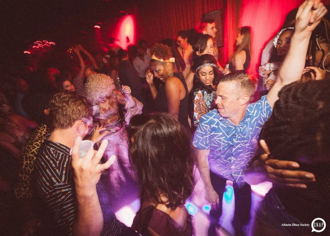 Atlanta Disco Society II at The Basement. East Atlanta. July 28, 2018. Kimber was the DJ. Photos by Stephanie Heath/Oh Snap.