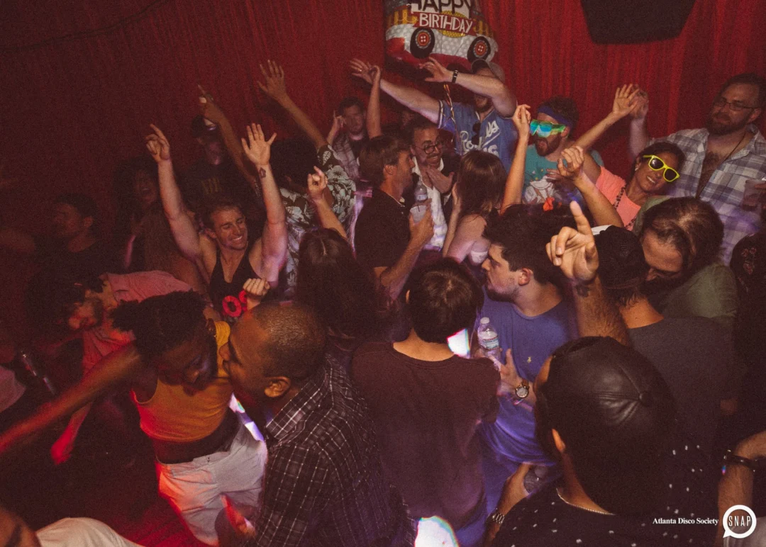 Atlanta Disco Society II at The Basement. East Atlanta. July 28, 2018. Kimber was the DJ. Photos by Stephanie Heath/Oh Snap.