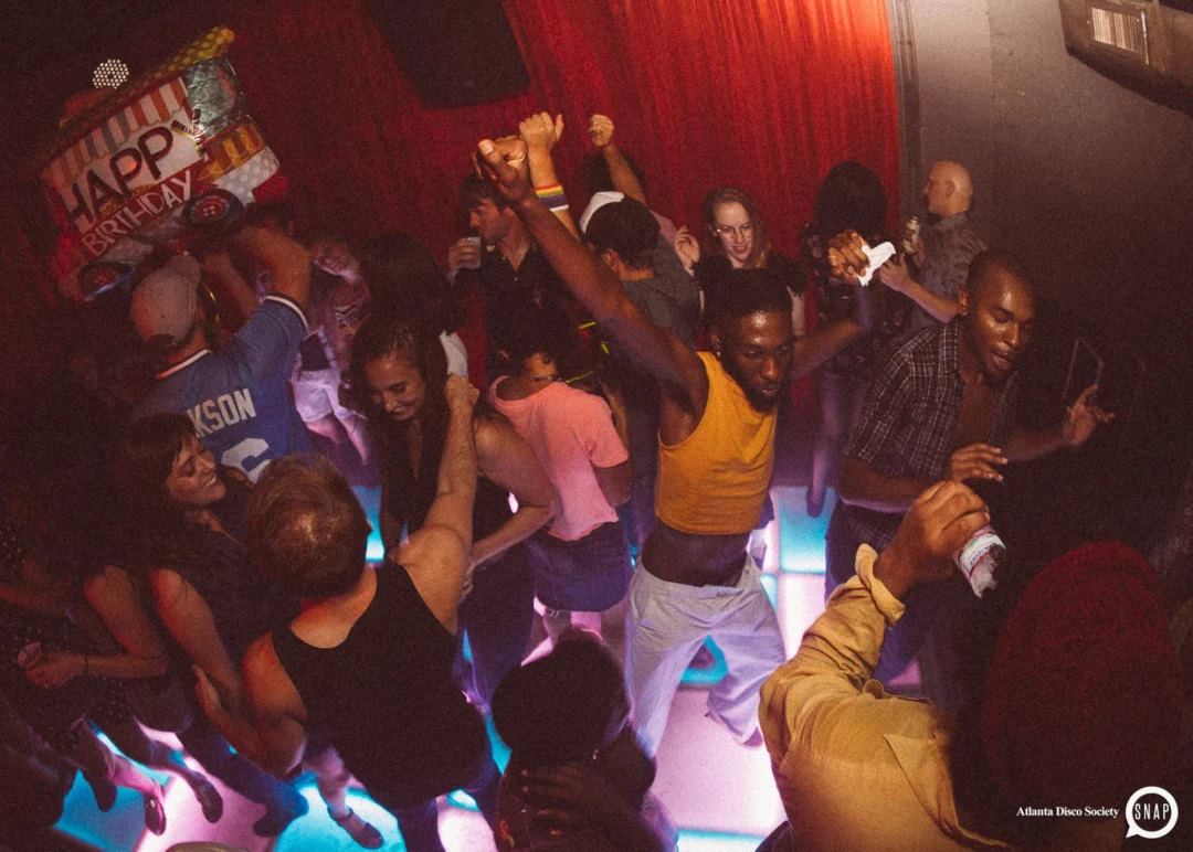 Atlanta Disco Society II at The Basement. East Atlanta. July 28, 2018. Kimber was the DJ. Photos by Stephanie Heath/Oh Snap.