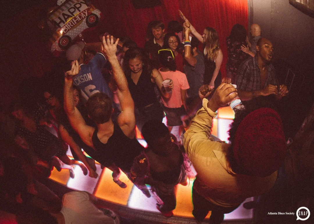 Atlanta Disco Society II at The Basement. East Atlanta. July 28, 2018. Kimber was the DJ. Photos by Stephanie Heath/Oh Snap.