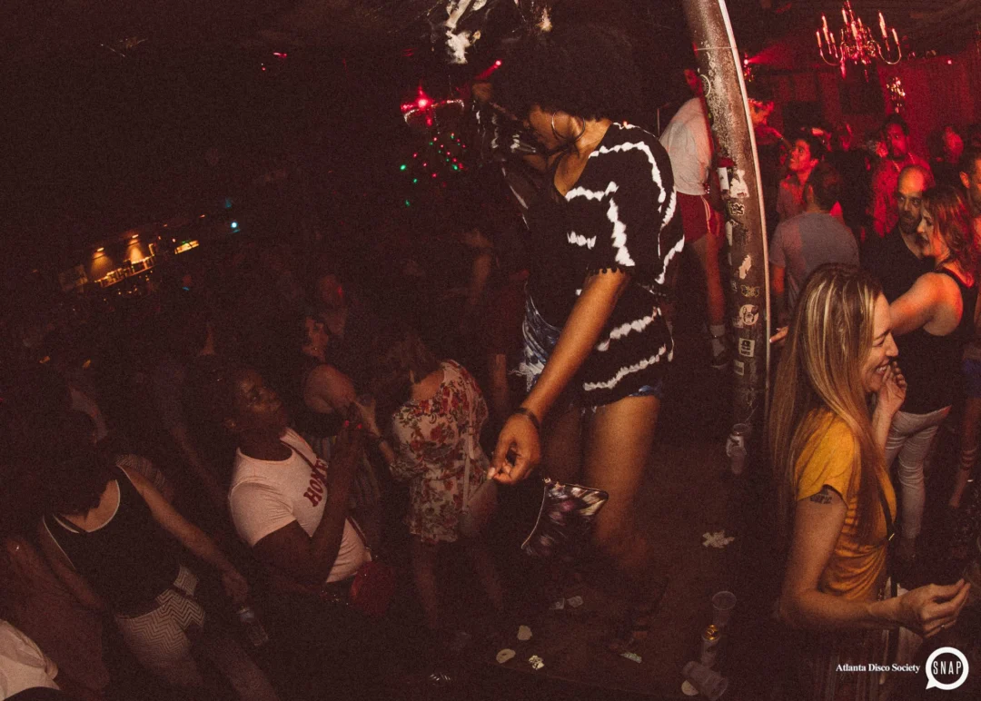 Atlanta Disco Society II at The Basement. East Atlanta. July 28, 2018. Kimber was the DJ. Photos by Stephanie Heath/Oh Snap.