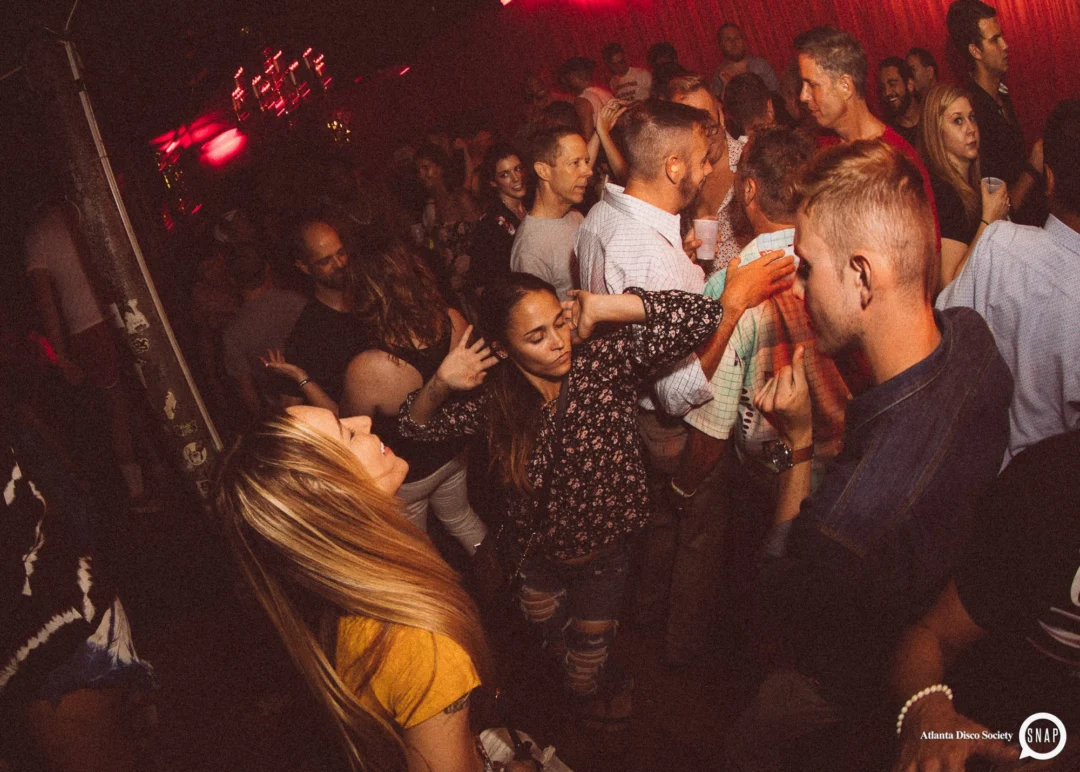 Atlanta Disco Society II at The Basement. East Atlanta. July 28, 2018. Kimber was the DJ. Photos by Stephanie Heath/Oh Snap.