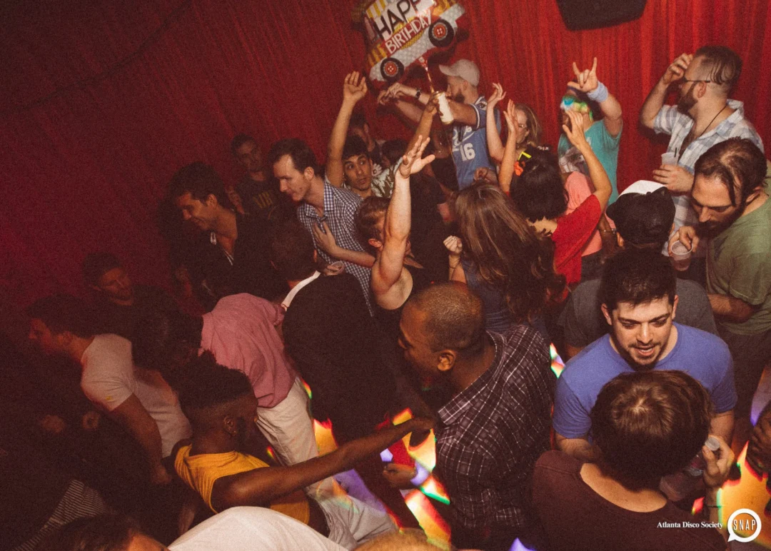 Atlanta Disco Society II at The Basement. East Atlanta. July 28, 2018. Kimber was the DJ. Photos by Stephanie Heath/Oh Snap.