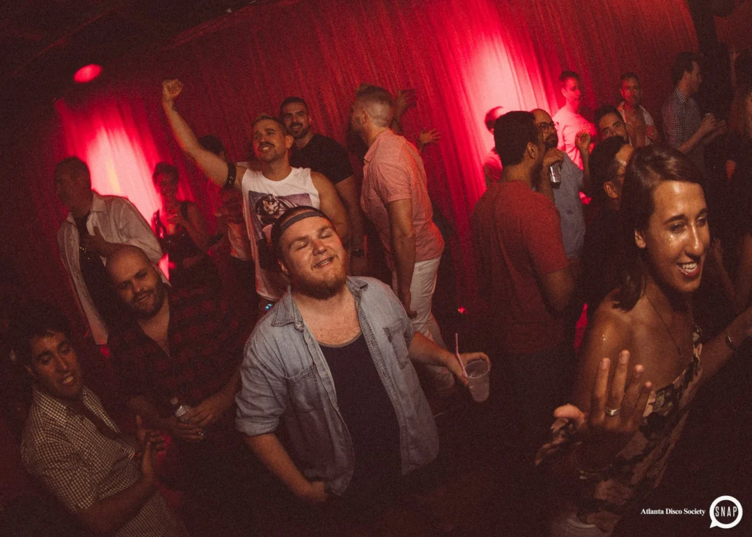 Atlanta Disco Society II at The Basement. East Atlanta. July 28, 2018. Kimber was the DJ. Photos by Stephanie Heath/Oh Snap.
