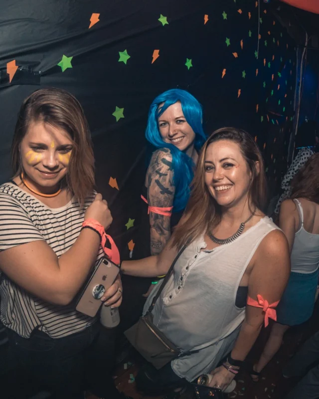 Nonsense GLOW Dance Party. July 2018. We glowed. We got ridiculous. Kimber was the DJ. Photos by Fabeaux/Oh Snap.