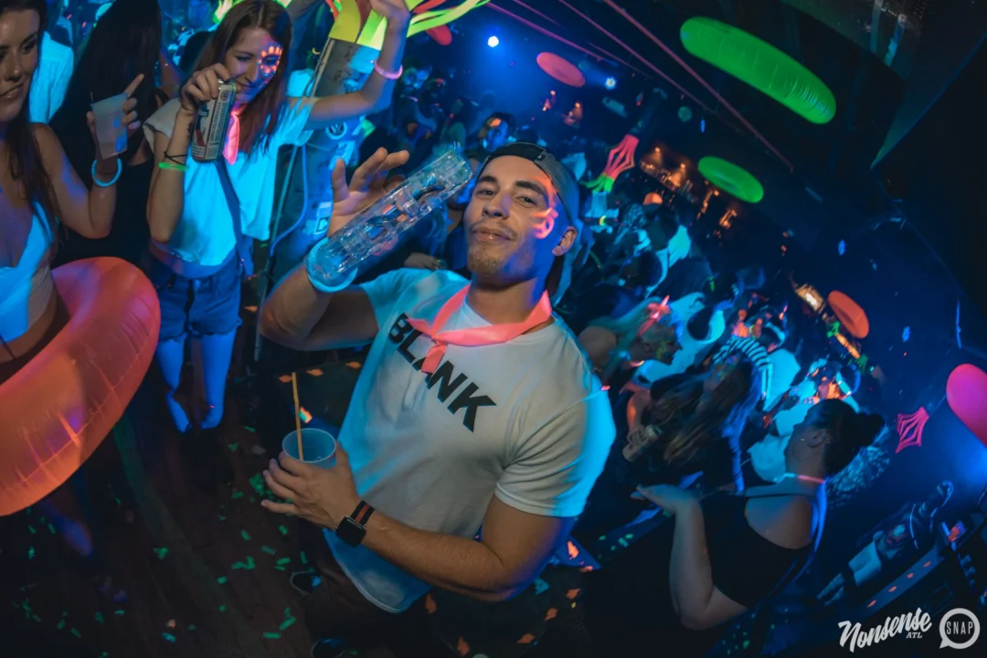Nonsense GLOW Dance Party. July 2018. We glowed. We got ridiculous. Kimber was the DJ. Photos by Fabeaux/Oh Snap.