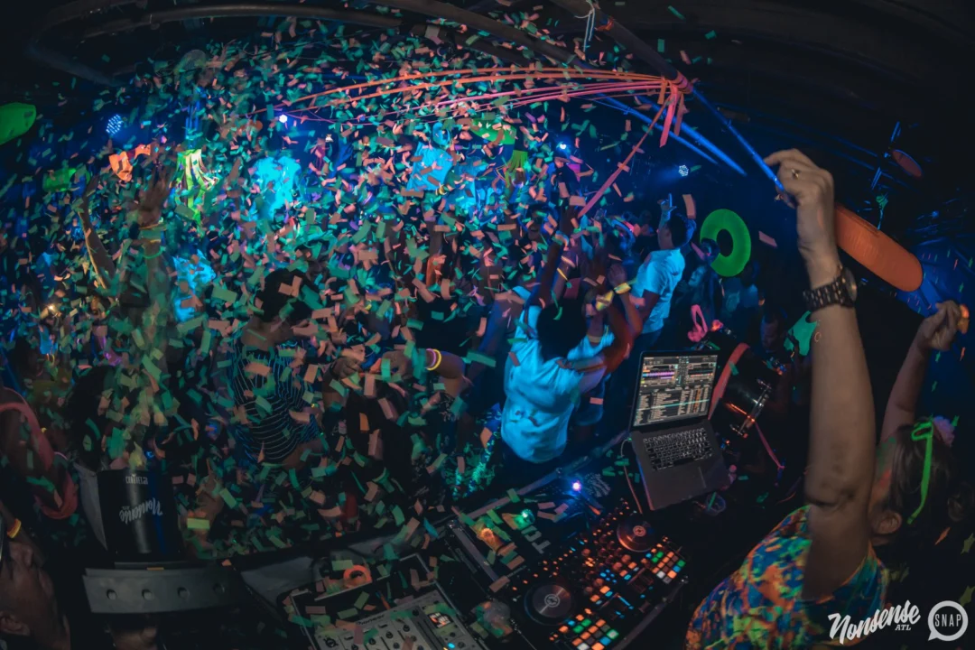 Nonsense GLOW Dance Party. July 2018. We glowed. We got ridiculous. Kimber was the DJ. Photos by Fabeaux/Oh Snap.
