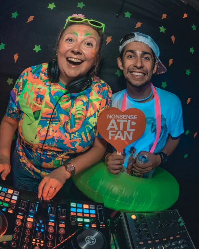 Nonsense GLOW Dance Party. July 2018. We glowed. We got ridiculous. Kimber was the DJ. Photos by Fabeaux/Oh Snap.