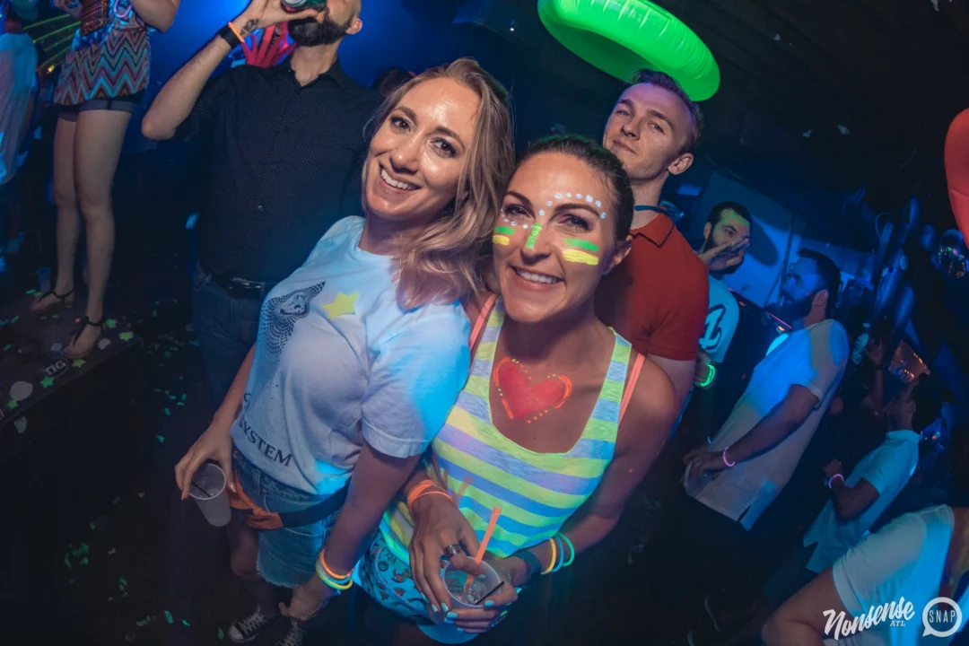 Nonsense GLOW Dance Party. July 2018. We glowed. We got ridiculous. Kimber was the DJ. Photos by Fabeaux/Oh Snap.