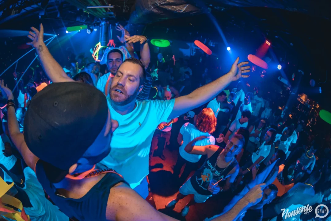 Nonsense GLOW Dance Party. July 2018. We glowed. We got ridiculous. Kimber was the DJ. Photos by Fabeaux/Oh Snap.