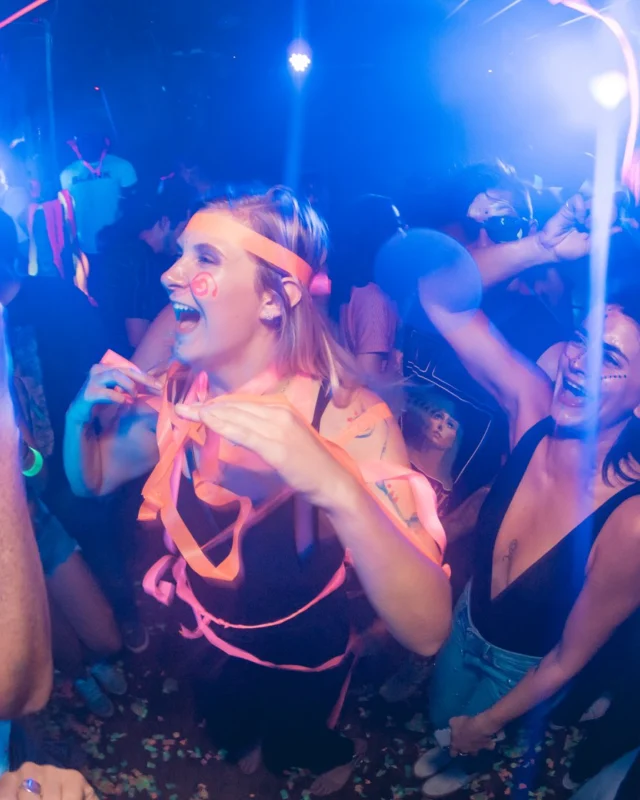 Nonsense GLOW Dance Party. July 2018. We glowed. We got ridiculous. Kimber was the DJ. Photos by Fabeaux/Oh Snap.