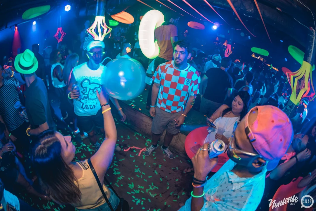 Nonsense GLOW Dance Party. July 2018. We glowed. We got ridiculous. Kimber was the DJ. Photos by Fabeaux/Oh Snap.