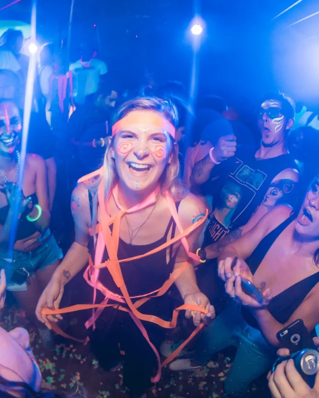 Nonsense GLOW Dance Party. July 2018. We glowed. We got ridiculous. Kimber was the DJ. Photos by Fabeaux/Oh Snap.