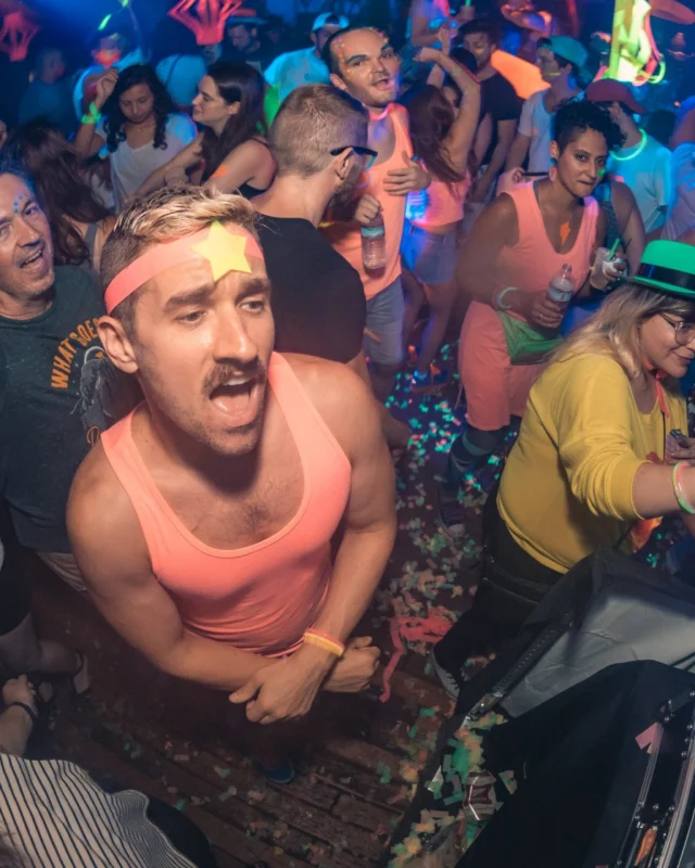 Nonsense GLOW Dance Party. July 2018. We glowed. We got ridiculous. Kimber was the DJ. Photos by Fabeaux/Oh Snap.