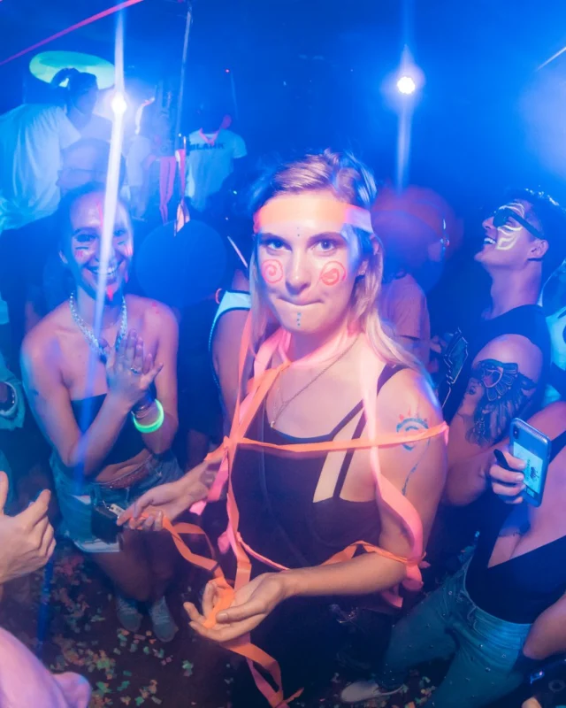 Nonsense GLOW Dance Party. July 2018. We glowed. We got ridiculous. Kimber was the DJ. Photos by Fabeaux/Oh Snap.