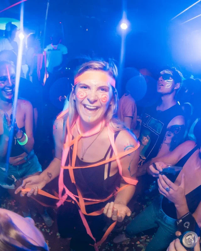 Nonsense GLOW Dance Party. July 2018. We glowed. We got ridiculous. Kimber was the DJ. Photos by Fabeaux/Oh Snap.