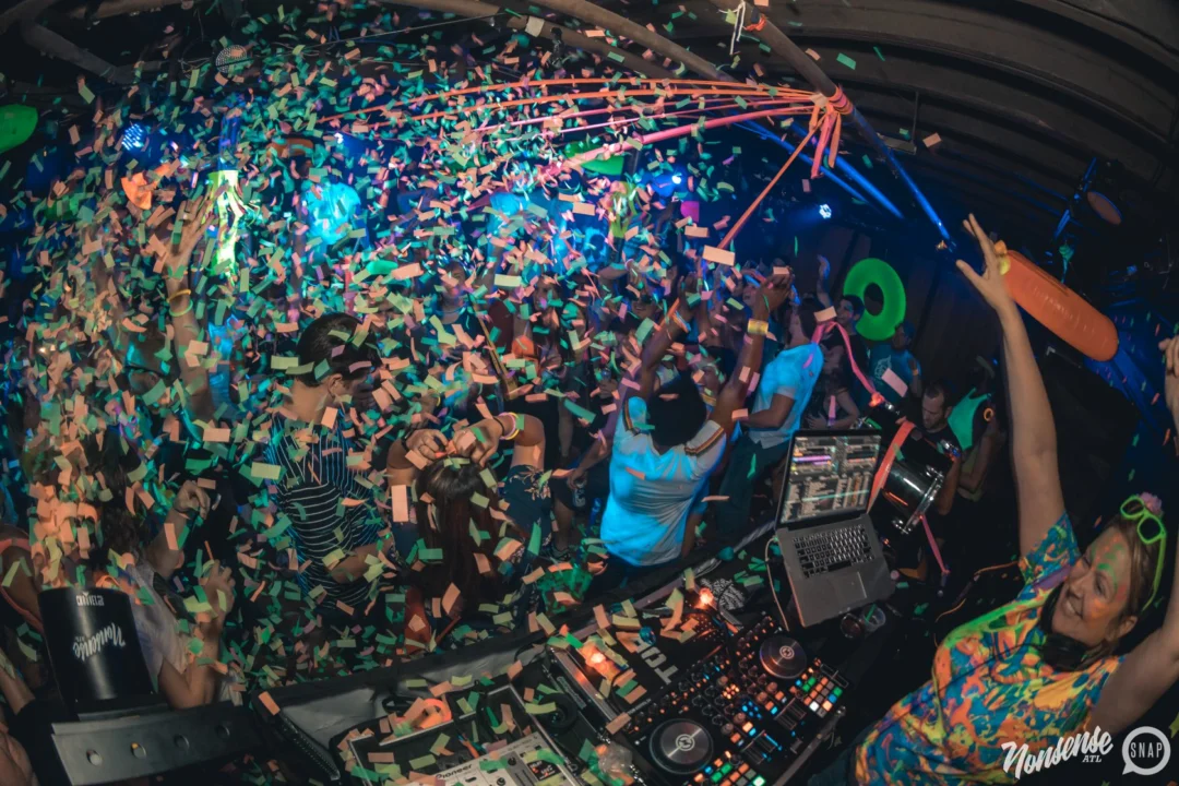 Nonsense GLOW Dance Party. July 2018. We glowed. We got ridiculous. Kimber was the DJ. Photos by Fabeaux/Oh Snap.