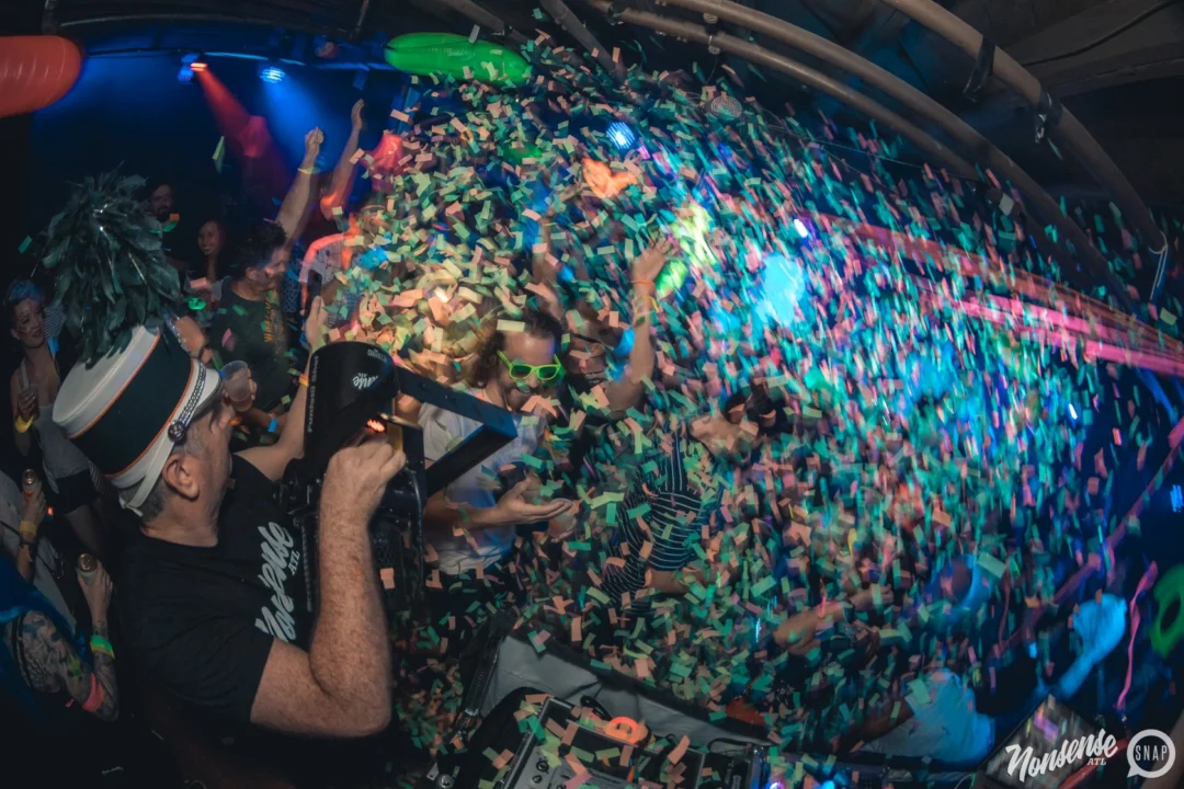 Nonsense GLOW Dance Party. July 2018. We glowed. We got ridiculous. Kimber was the DJ. Photos by Fabeaux/Oh Snap.